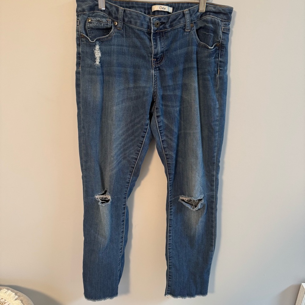 DEX Women's Distressed Jeans Denim Blue Size 32
